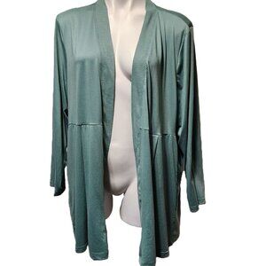 Muk Luks Cloud knit open-front cardigan Women's P1X green stretchy soft comfort